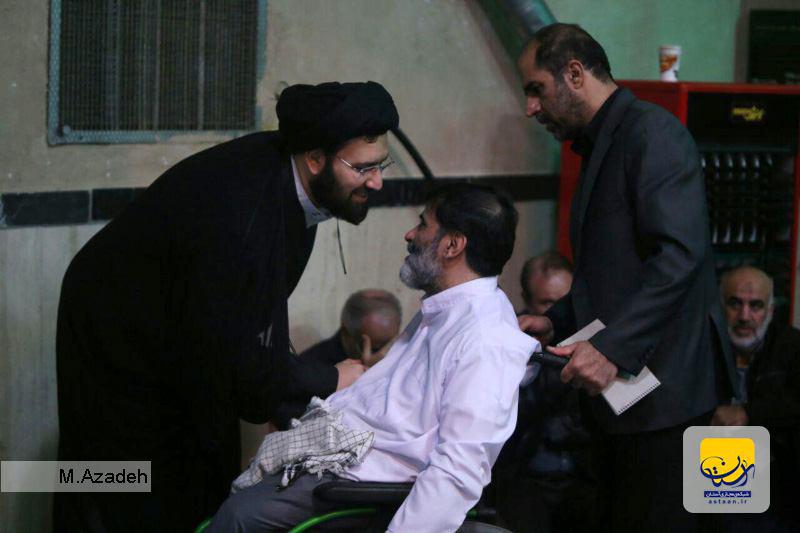 سیدعلی خمینی در جمع سپاهیان حفاظت جماران