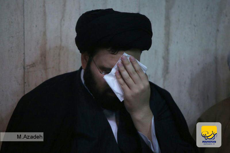 سیدعلی خمینی در جمع سپاهیان حفاظت جماران